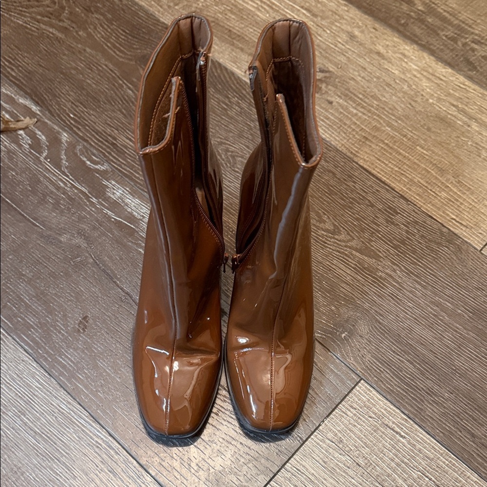 BAMBOO Tan Heeled Boots
